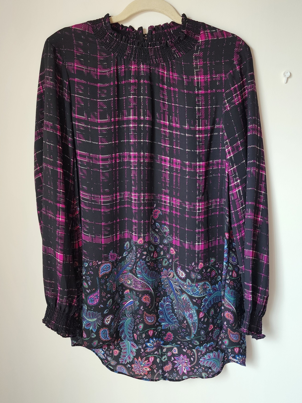Plaid Paisley Tunic Blouse - Picture 2 of 11